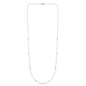 14K White Gold Diamonds by the Yard Necklace
