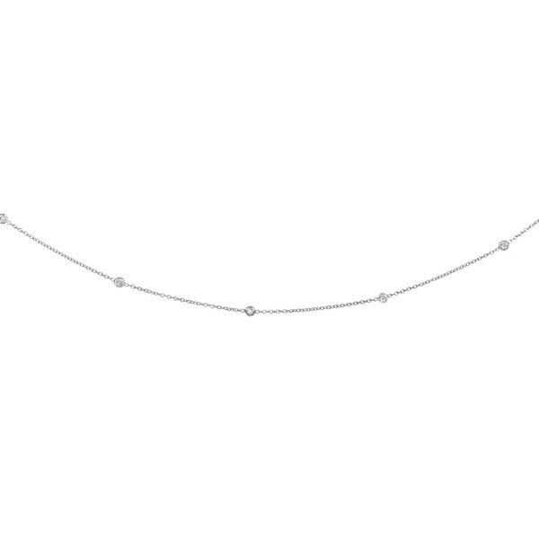 14K White Gold Diamonds by the Yard Necklace