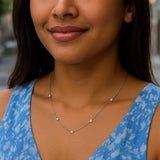 14K White Gold Diamonds by the Yard Necklace thumbnail 4