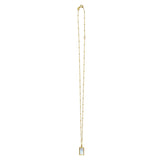 MOP Geometric Gem Rectangle Necklace in 14K Yellow Gold thumbnail 2