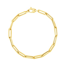 Load image into Gallery viewer, 14K Yellow Gold Bold Paperclip Chain Bracelet (4.20 mm)