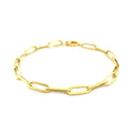 14K yellow gold paperclip chain bracelet with elongated oval links, 4.20 mm