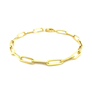 14K Yellow Gold Bold Paperclip Chain Bracelet (4.20 mm)