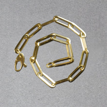 Load image into Gallery viewer, 14K Yellow Gold Bold Paperclip Chain Bracelet (4.20 mm)