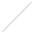 14K white gold disco diamond-cut bead bracelet, 4.00 mm faceted strand