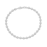 14K White Gold Disco Diamond Cut Bead Bracelet (4.00 mm) thumbnail 2