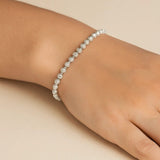 14K White Gold Disco Diamond Cut Bead Bracelet (4.00 mm) thumbnail 3
