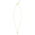 14K yellow gold cross pendant necklace with polished right-angle arms