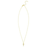 14K yellow gold cross pendant necklace with polished right-angle arms thumbnail 1