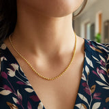 Moon Cut Bead Chain in 14k Yellow Gold (2.00 mm) thumbnail 5