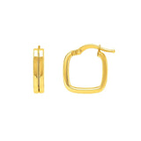 Double Square Tube Hoop Earrings in 14K Yellow Gold thumbnail 2