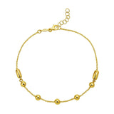 14K Yellow Gold Adjustable Bead Link Bracelet thumbnail 1