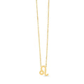 14K yellow gold Leo zodiac lion pendant necklace with sculpted relief design