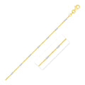14K two-tone gold bar links pendant chain in a slim 1.40 mm gauge