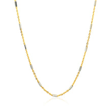 Load image into Gallery viewer, Bar Links Pendant Chain in 14k Two Tone Gold (1.40 mm)