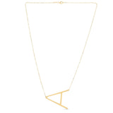 14K Yellow Gold Yours Truly Large Initial A Necklace thumbnail 2
