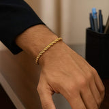 Lite Rope Chain Bracelet in 10k Yellow Gold  (4.00 mm) thumbnail 4