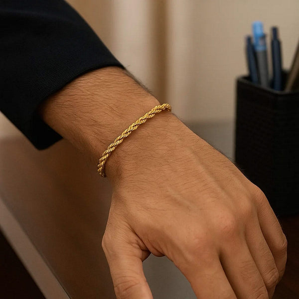 Lite Rope Chain Bracelet in 10k Yellow Gold  (4.00 mm)