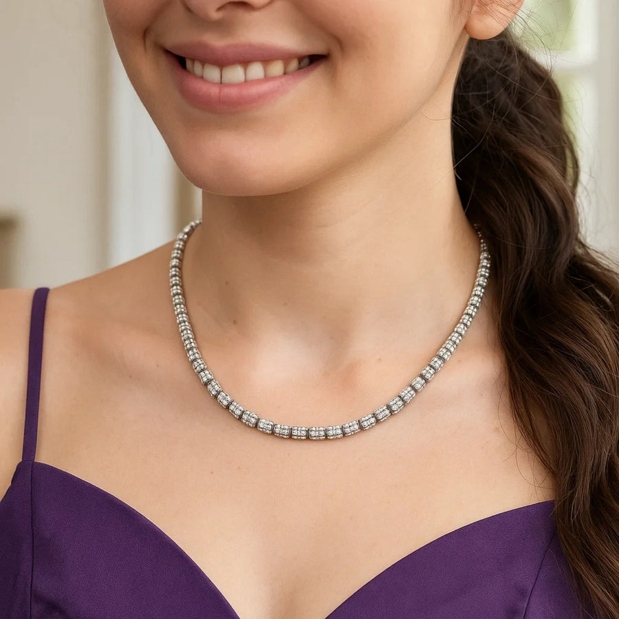 Sterling Silver Rhodium Plated Ice Barrel Chain (4.00 mm)