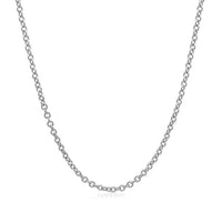 14k White Gold Round Cable Link Chain (2.6 mm)