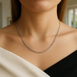 14k White Gold Round Cable Link Chain (2.6 mm) thumbnail 6