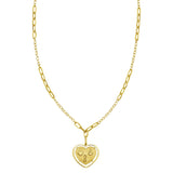 14K Yellow Gold Lucky Forever Heart Necklace thumbnail 1