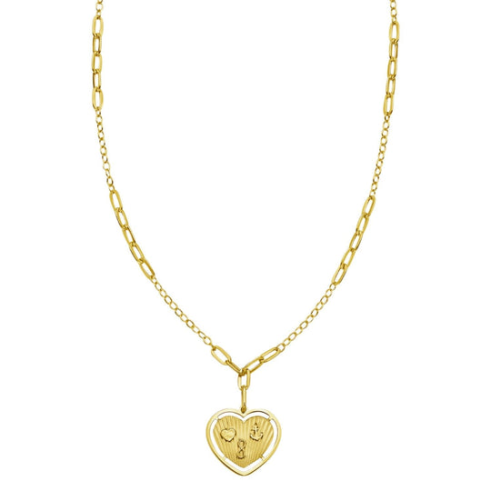 14K Yellow Gold Lucky Forever Heart Necklace