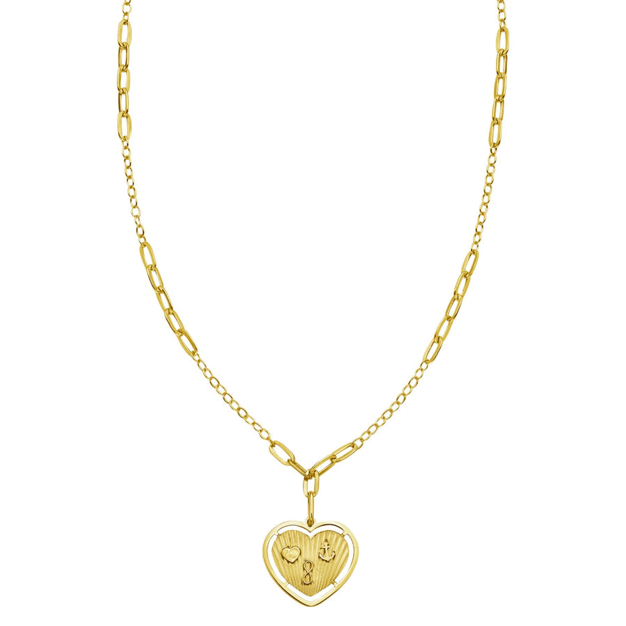 14K Yellow Gold Lucky Forever Heart Necklace