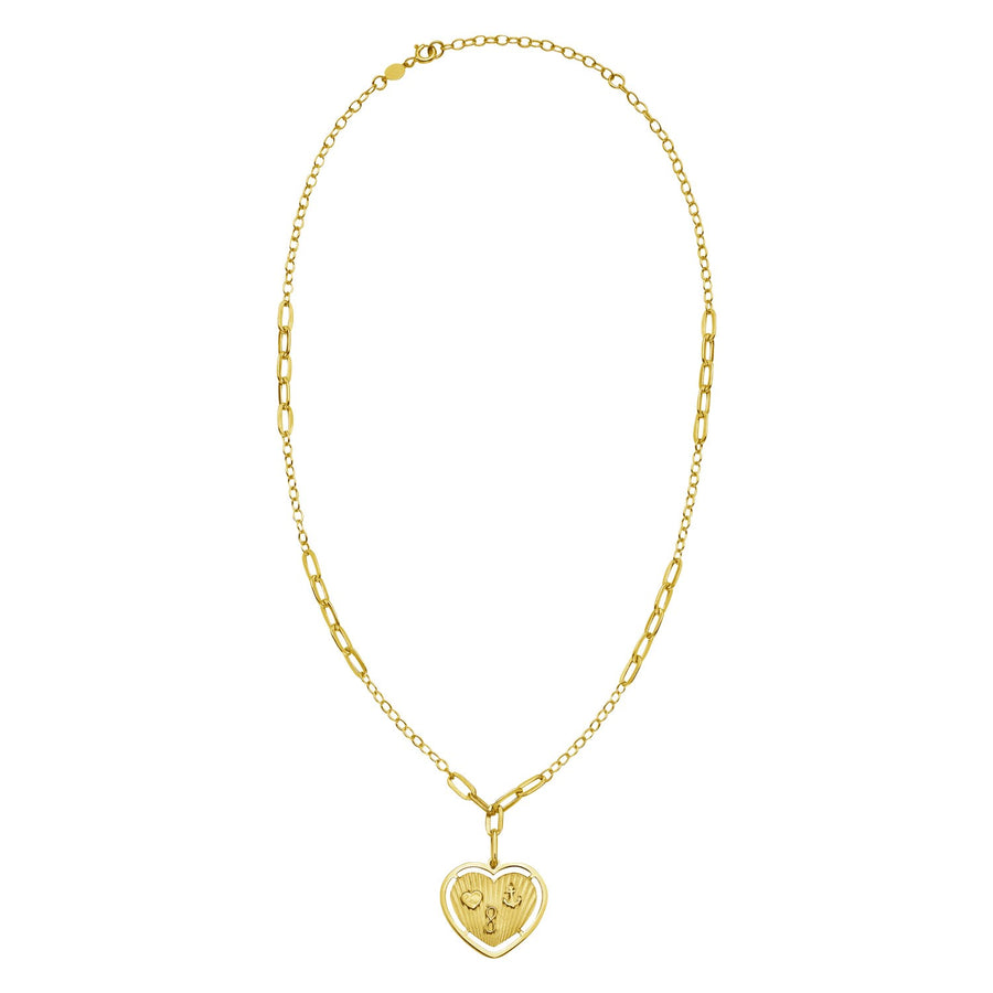 14K Yellow Gold Lucky Forever Heart Necklace
