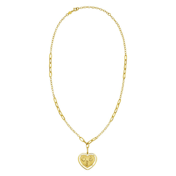 14K Yellow Gold Lucky Forever Heart Necklace