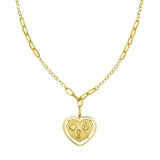 14K Yellow Gold Lucky Forever Heart Necklace thumbnail 3