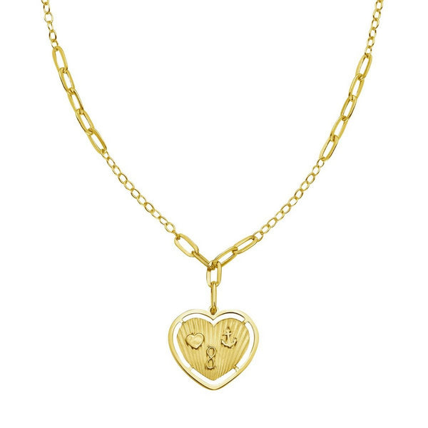 14K Yellow Gold Lucky Forever Heart Necklace