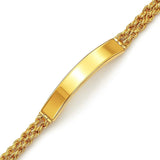 14k Yellow Gold ID Bracelet with Double Rope Chain (3.00 mm) thumbnail 2