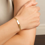14k Yellow Gold ID Bracelet with Double Rope Chain (3.00 mm) thumbnail 4