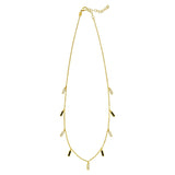 14K Yellow Gold Onyx And MOP Inlay Station Necklace thumbnail 2