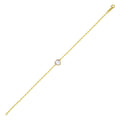 14K yellow gold bracelet with heart white topaz stones
