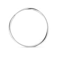 Rhodium plated sterling silver slip on fancy bangle with smooth rounded profile