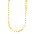 14K two-tone gold necklace with textured oval links