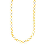14K two-tone gold necklace with textured oval links thumbnail 1