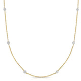 14K yellow gold Diamonds by the Yard necklace with spaced round diamond stations thumbnail 1
