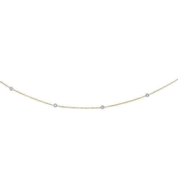 14K Yellow Gold Diamonds by the Yard Necklace
