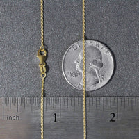 14k Yellow Gold Round Cable Link Chain (1.10 mm)