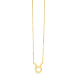 14K yellow gold Taurus zodiac pendant necklace with soldered bail thumbnail 1