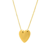 Large Puffed Heart Necklace in 14K Yellow Gold thumbnail 1