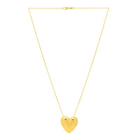 Large Puffed Heart Necklace in 14K Yellow Gold