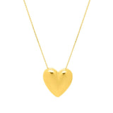 Large Puffed Heart Necklace in 14K Yellow Gold thumbnail 3