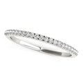 14K white gold ring with round diamond stones in scalloped settings