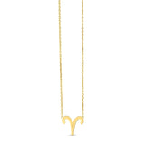 14K yellow gold Aries zodiac necklace with cut-out ram symbol pendant thumbnail 1