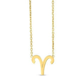 14K Yellow Gold Aries Necklace thumbnail 3