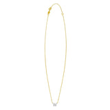 14K Yellow Gold Mini Diamond W Initial Pendant Necklace thumbnail 2